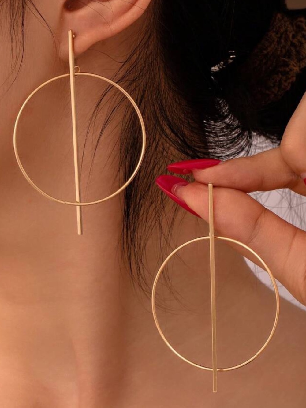 Geometric Gold Dangle Earrings